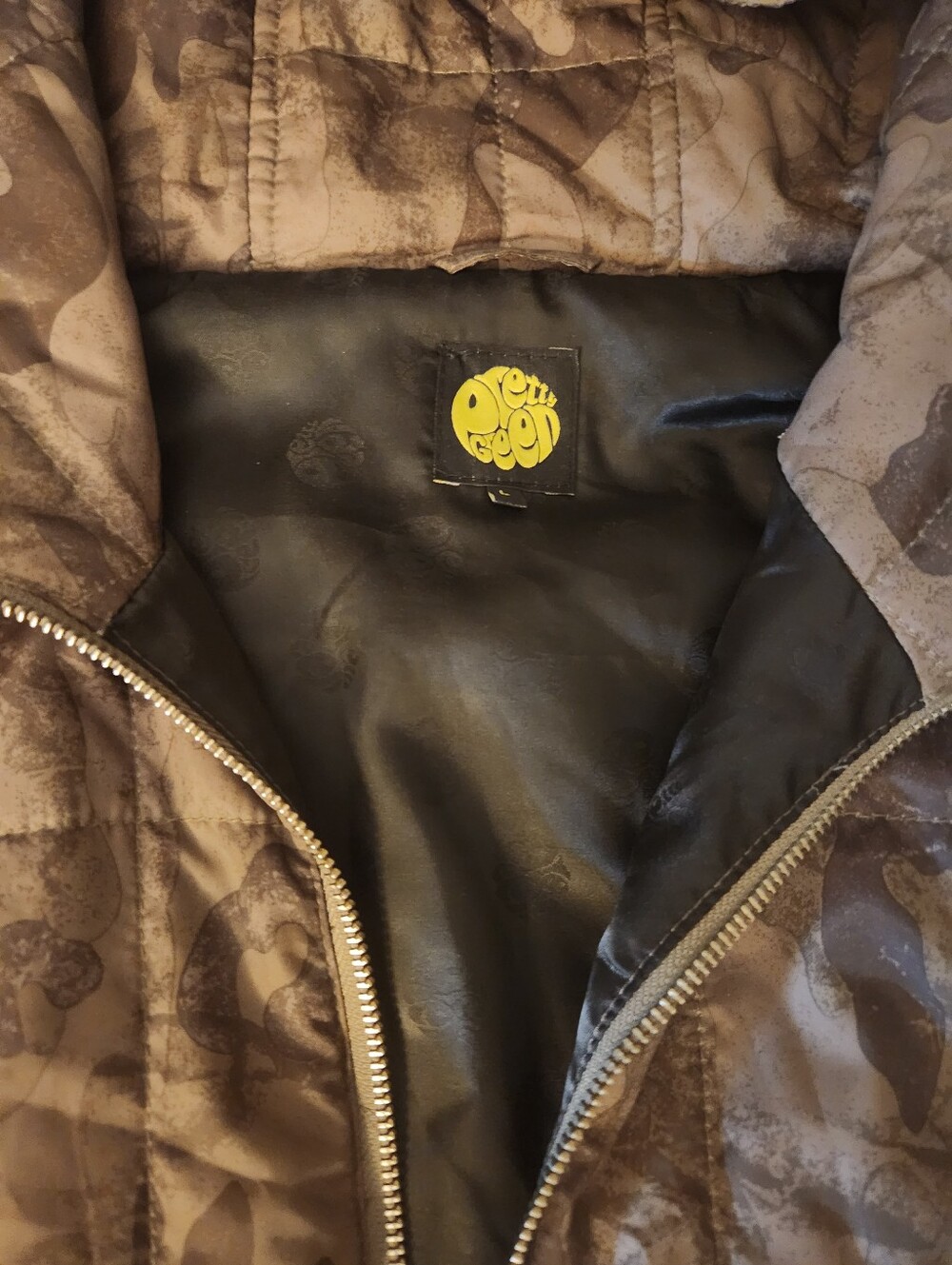 Pretty Green Army Camoflage Black and Gray Puffer Jacket Hoodie - Picture 10 of 11